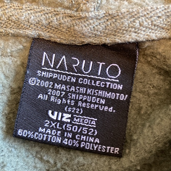 VTG Naruto Shippuden Mens Sz 2XL Graphic Kanji Anime Pullover Hooded Sweatshirt - Picture 8 of 12